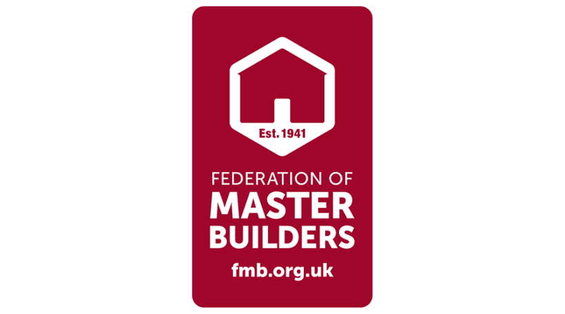 Logo of the Federation of Master Builders with a house icon and website URL.